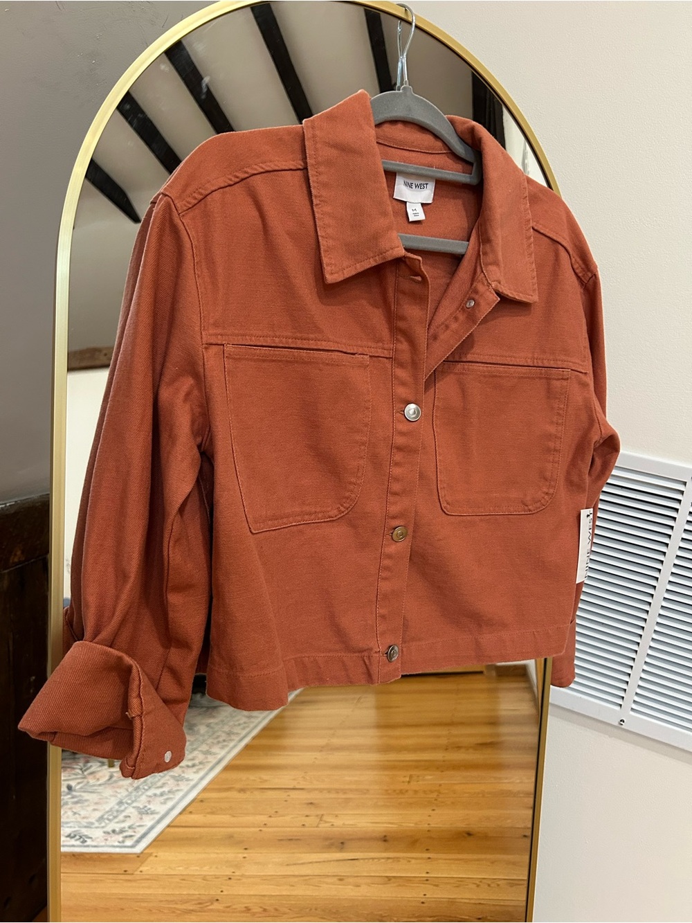 Nine West Cropped Rust Orange Jacket Women’s Medium NWT